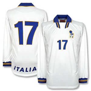 Nike 96-98 Italy Away L/S Shirt   No. 17 - No Swoosh