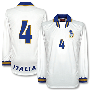 96-98 Italy Away L/S Shirt + No. 4 - No Swoosh