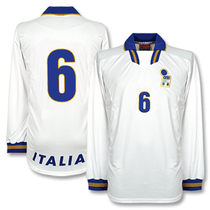 96-98 Italy Away L/S Shirt + No. 6 - No Swoosh