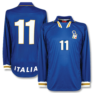 Nike 96-98 Italy Home L/S Shirt   No. 11 - No Swoosh