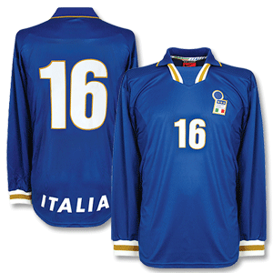 Nike 96-98 Italy Home L/S Shirt   No. 16 - No Swoosh