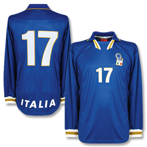 Nike 96-98 Italy Home L/S Shirt   No. 17 - No Swoosh