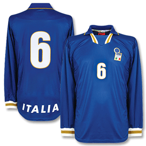 Nike 96-98 Italy Home L/S Shirt   No. 6 - No Swoosh