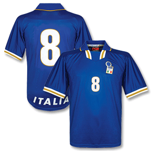 96-98 Italy Home Shirt + No. 8 - No Swoosh