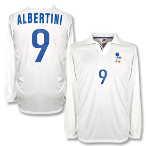 Nike 98-99 Italy Away L/S Shirt   Albertini No. 9 -