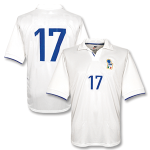 Nike 98-99 Italy Away Shirt   No. 17 - No Swoosh Players