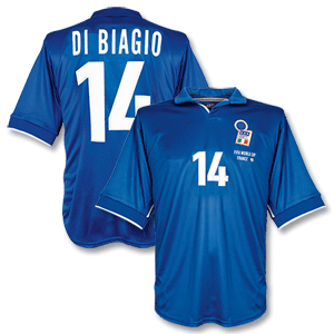 Nike 98-99 Italy Home Shirt   D. Baggio No. 14   FIFA 98 Emb. - No Swoosh