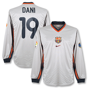 Nike 99-01 Barcelona Away L/S Shirt   Alfonso No. 7 - Players - No Patches