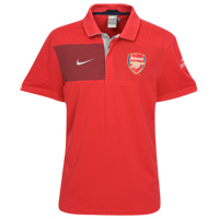 Arsenal Travel Polo Shirt - Red/Red/White - Kids.