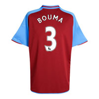 Aston Villa Home Shirt 2008/09 with Bouma 3