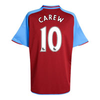 Aston Villa Home Shirt 2008/09 with Carew 10