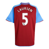 Nike Aston Villa Home Shirt 2008/09 with Laursen 5