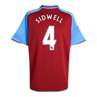 Nike Aston Villa Home Shirt 2008/09 with Sidwell 4