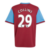 Nike Aston Villa Home Shirt 2009/10 with Collins 29
