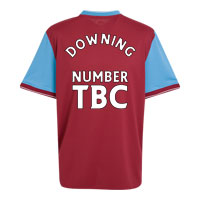 Nike Aston Villa Home Shirt 2009/10 with Downing 6