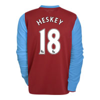 Aston Villa Home Shirt 2009/10 with Heskey 18