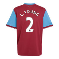 Aston Villa Home Shirt 2009/10 with L.Young 2