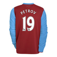 Nike Aston Villa Home Shirt 2009/10 with Petrov 19