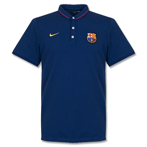 Barcelona Authentic League Polo Shirt - Navy/Red