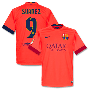 Barcelona Away Suarez Shirt 2014 2015