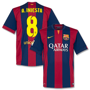 Barcelona Home A.Iniesta Shirt 2014 2015