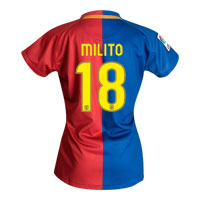 Nike Barcelona Home Shirt 2008/09 with Milito 18
