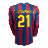 Nike Barcelona Home Shirt 2009/10 with Chygrynskiy 21