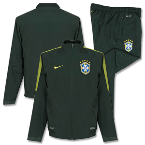Nike Brazil Dark Green Sqaud Sideline Woven Warm Up