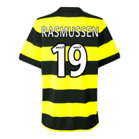 Nike Celtic Away Shirt 09 with Rasmussen 19 printing