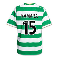 Nike Celtic Home Shirt 2008/10 with Kamara 15 printing.