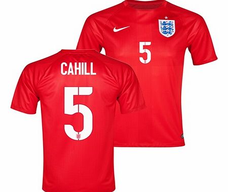 England Match Away Shirt 2014 Red with Cahill 5