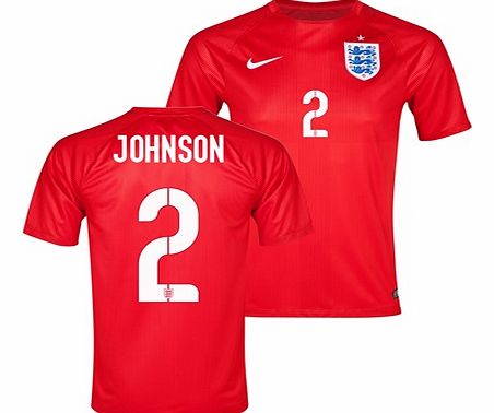 England Match Away Shirt 2014 Red with Johnson 2