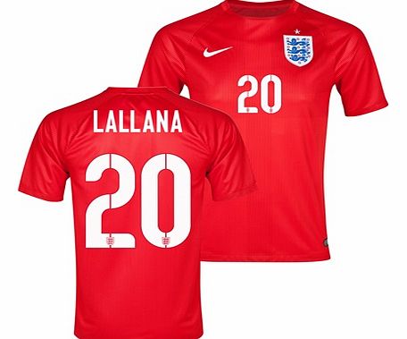 England Match Away Shirt 2014 Red with Lallana