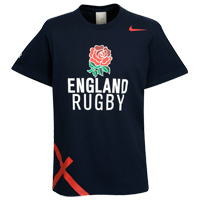 England Rugby Team T-Shirt - Obsidian.
