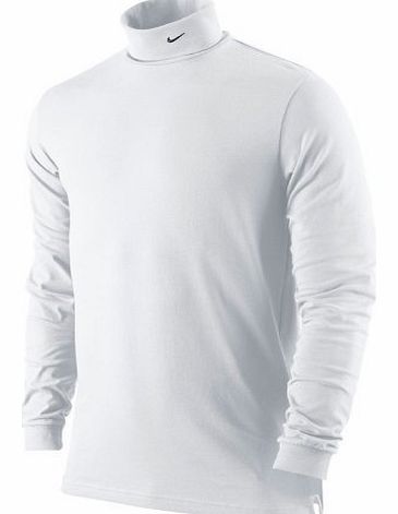 Nike Golf DRI-FIT Turtle Neck Mock Gents Shirt (Medium, White)