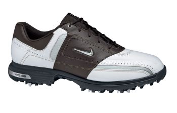 Nike Golf NIKE AIR TOUR SADDLE GOLF SHOES White/Metallic Silver-Baroque Brown / 7.0