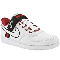 Male Vandal Low Leather Upper Fashion Trainers in White and Red