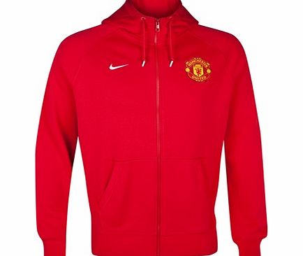 Manchester United Authentic AW77 FZ Hoody-Red