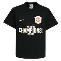 Manchester United Champions T-Shirt - Black.