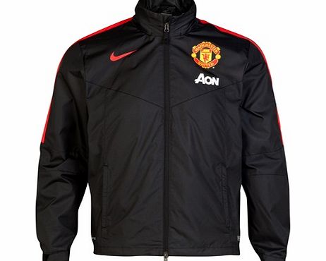 Manchester United Squad Rain Jacket-Black