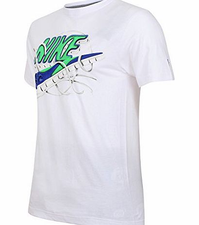 Nike New Mens White Nike T-shirt Top Retro Sizes S M L XL BWNT Tshirt Tee T Shirt (Large)