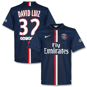 Nike PSG Home David Luiz Shirt 2014 2015