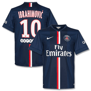 Nike PSG Home Ibrahimovic No.10 Shirt with Sponsor