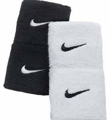 Nike Set of 2 Wrist Sweatbands - Black and White