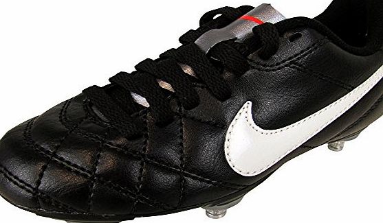Nike Tiempo Rio SG Kids Football Boots Black/White Metalic - size 3