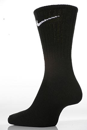 Unisex 3 Pair Nike Sports Cushioned Crew Socks In 2 Colours Black