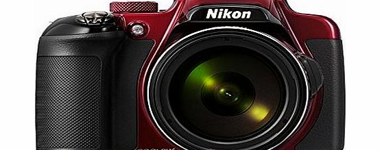 Nikon COOLPIX P600 Digital Camera - Red (16.1 MP, 60x Zoom) 3.0 inch Vari-angle LCD Electronic Viewfinder and Wi-Fi