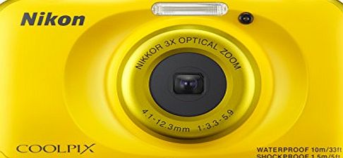 Nikon COOLPIX S33 Compact Digital Camera - Yellow (13.2 MP, CMOS Sensor, 3x Zoom) 2.7 -Inch LCD