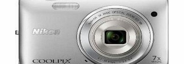 Nikon COOLPIX S3500 Compact Digital Camera - Silver (20.1MP, 7x Optical Zoom) 2.7 inch LCD