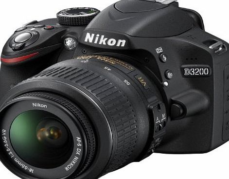 Nikon D3200 Digital SLR Camera with 18-55mm VR Lens Kit - Black (24.2MP) 3 inch LCD